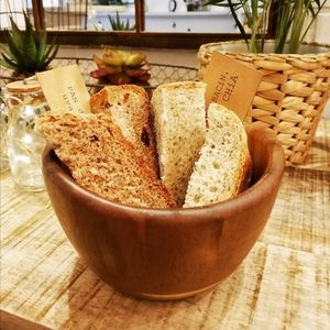 Pan casero at Punto Vegano in Madrid