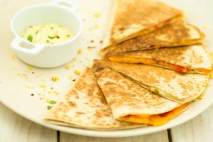 Quesadillas! at Punto Vegano in Madrid