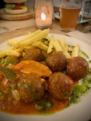 Albondigas at Punto Vegano in Madrid