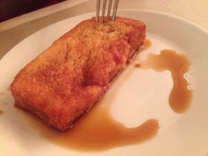 Vegan torrija! at Punto Vegano in Madrid