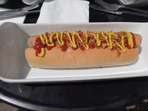 Hot dog at Vegan Antics in Gravesend
