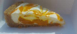 Mango cheesecake at Vegan Antics in Gravesend