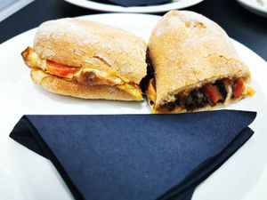 BBQ Seitan Panini at Vegan Antics in Gravesend