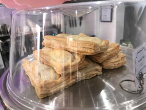 Freshly baked sausage rolls! Sooooooo good! at Vegan Antics in Gravesend