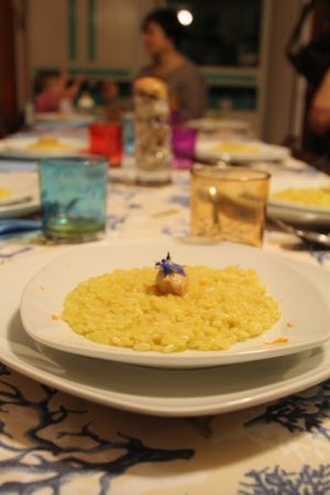 Saffron risotto, almond butter, orange zest at Spezialita Chef a Domicilio Roma in Rome