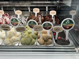 Clearly labelled vegan section   at Vanilla Gelati Italiani in Milan