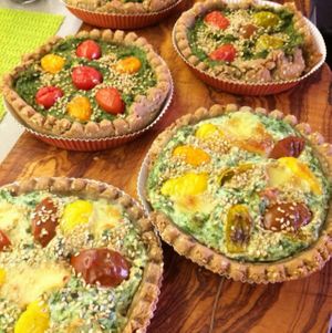vegan and vegetarian quiches  at Pepo's - Gelateria Naturale and Kitchen Lab in Pontedera