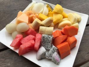 Large fruit salad, 22,000 kip at House of Fruit Shakes in Vientiane