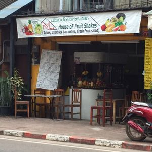 From outside at House of Fruit Shakes in Vientiane