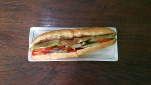vegan baguette 10,000 kip at House of Fruit Shakes in Vientiane