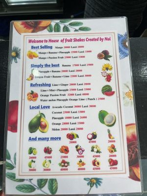   at House of Fruit Shakes in Vientiane