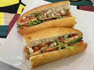  Tofu and veggies baguette, 45,000 kip  at House of Fruit Shakes in Vientiane