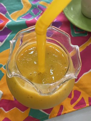 Mango, banana and pineapple fruit shake, 27,000 kip  at House of Fruit Shakes in Vientiane