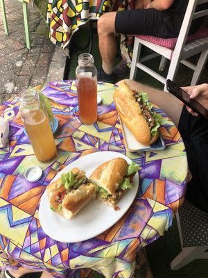 tofu and avocado sandwiches  at House of Fruit Shakes in Vientiane