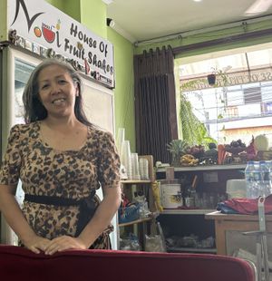   at House of Fruit Shakes in Vientiane