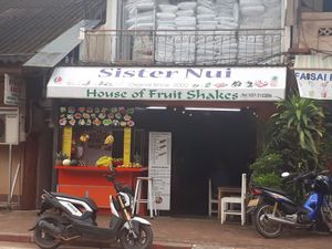 Outside at House of Fruit Shakes in Vientiane