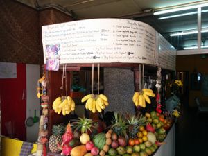 Menu (Partial) at House of Fruit Shakes in Vientiane