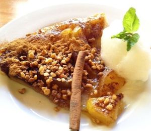 All plant based pie and sorbet at Pe d'Arroz in Matosinhos