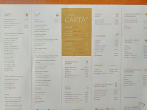menu 10/07/17 at Pe d'Arroz in Matosinhos