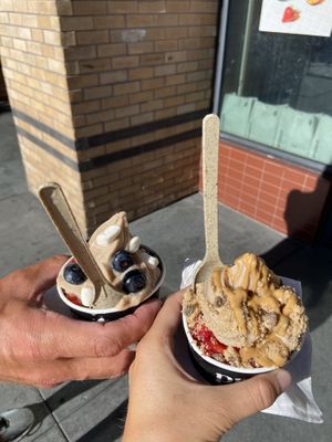 Vanilla with fresh berries and marshmallows + strawberries, some crunch (can’t remember what) and almond butter   at Pressed Juicery in Hollywood