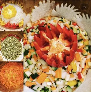 Fresh garden vegetables  at Havan Dining in Niigata