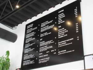 menu at Thrive Juice Co in Saskatoon