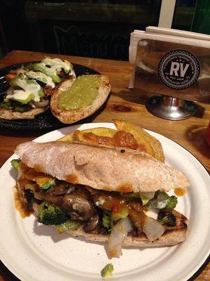 Torta revolucionaria con champiñones en Revolución Verde. at Revolucion Verde - Colonia Primavera in Monterrey