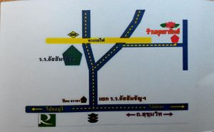 Driving instructions/Map (Thai) at Raan Budatip in Sri Racha
