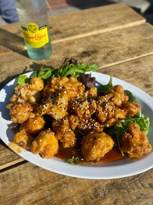 Orange Cauliflower Bites at Dory Deli in Newport Beach