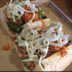 Buffalo vegan sandwich at Dory Deli in Newport Beach