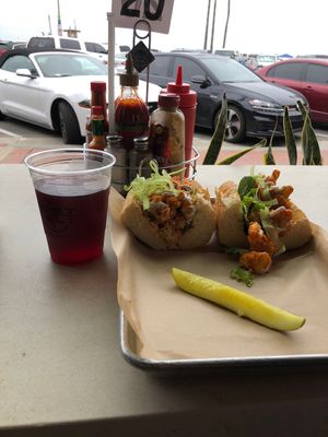 Dory’s Buffalo Mary with a view! at Dory Deli in Newport Beach