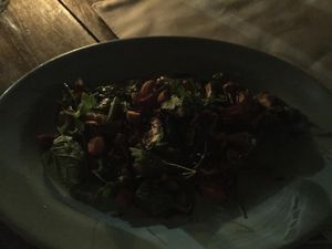 Eggplant salad with smoked almonds. VERY nice. at Lucifer in Garzon