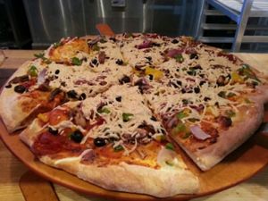 vegan veggie pizza at Whole Foods Market in Palm Desert