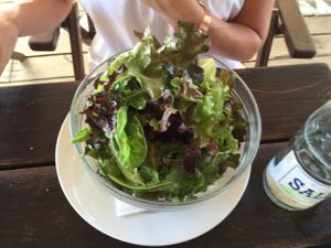 simple green salad at La Huella in Jose Ignacio