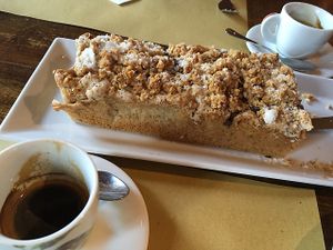 Hazelnut and chocolate cake at Casa Scaparone in Alba