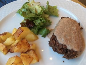 Lentil pie with carrot sauce at Casa Scaparone in Alba