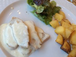 Seitan steak with lemon sauce at Casa Scaparone in Alba