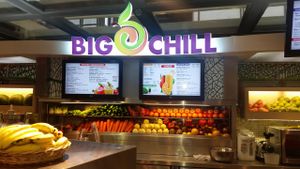 in front at Big Chill Juice Bar in Outlying Islands