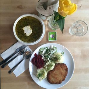 Ogórkowa i schabowy.  at Lokal Vegan Bistro in Warsaw