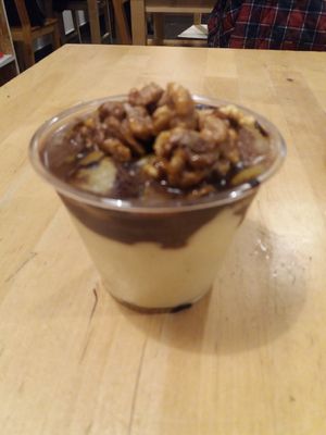 Yummy dessert at Lokal Vegan Bistro in Warsaw