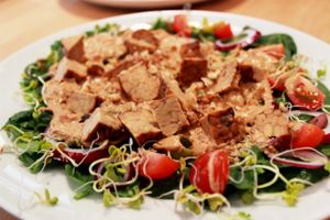 tempeh, baby at Lokal Vegan Bistro in Warsaw