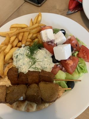 greek platter at Lokal Vegan Bistro in Warsaw