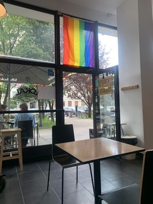 inside at Lokal Vegan Bistro in Warsaw