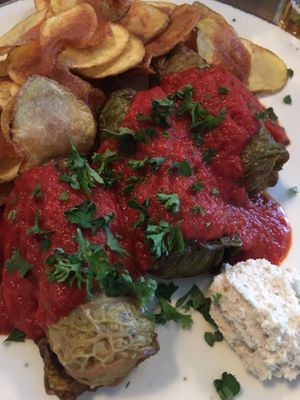 Crispy potatoes at Lokal Vegan Bistro in Warsaw