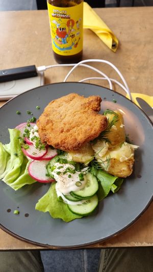 Classic polish schabowy at Lokal Vegan Bistro in Warsaw