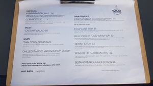 Food menu at Lokal Vegan Bistro in Warsaw