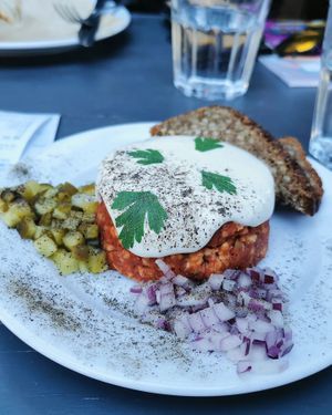 Vegan tatar at Lokal Vegan Bistro in Warsaw