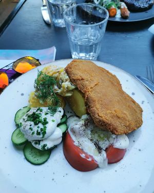 Vegan chop at Lokal Vegan Bistro in Warsaw