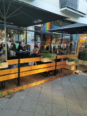 The restaurant at Lokal Vegan Bistro in Warsaw