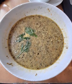 Sorrel soup at Lokal Vegan Bistro in Warsaw